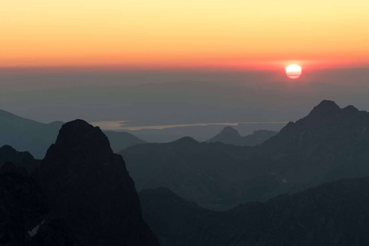 Sunset over Giewont and Svinica